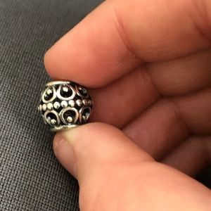 SS pandora spiral beaded hollow charm